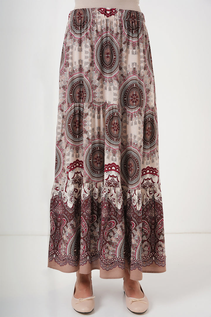 BGD Women Patterned Long Skirt - Brown - San Germán