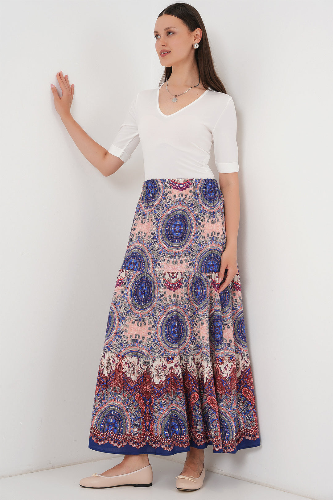 BGD Women Patterned Long Skirt - Saks - Troy