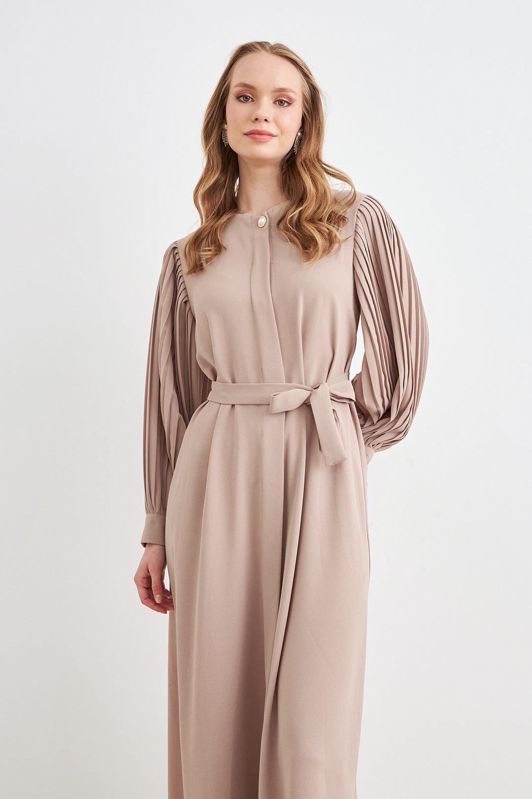 ZRF Women Sleeves Puffy Abaya - Beige - Zaventem