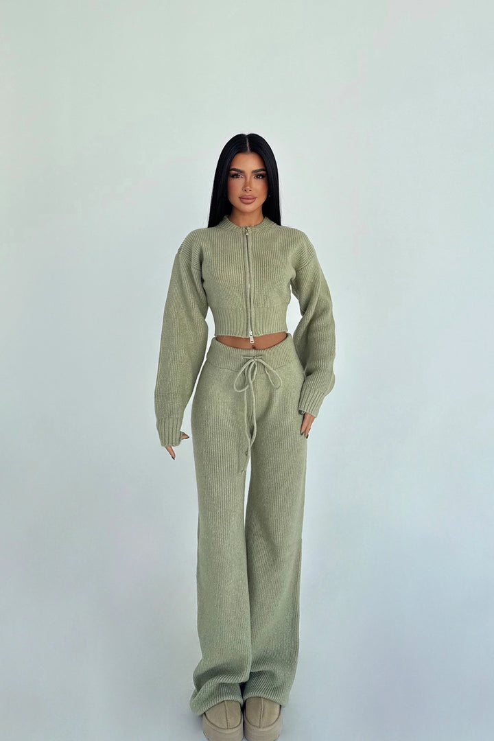 EYY Women Khaki Zaria Knit Set - Smila