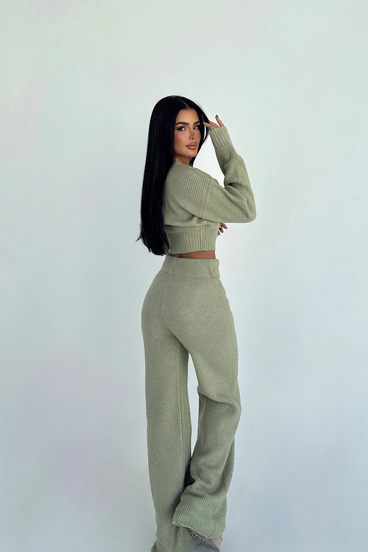 EYY Women Khaki Zaria Knit Set - Smila