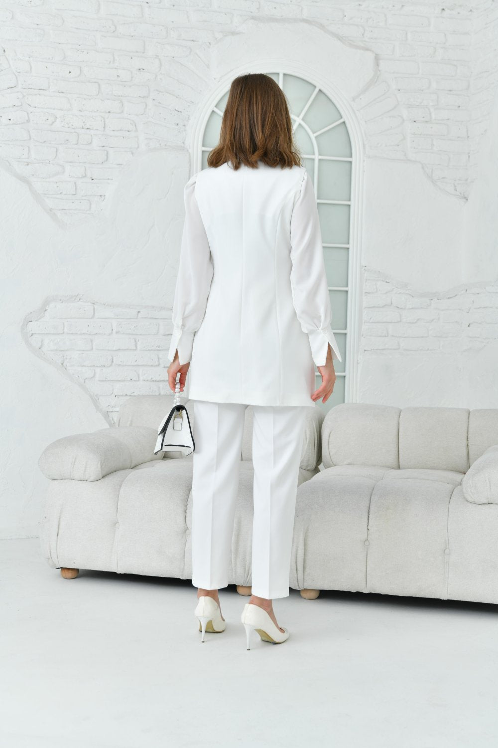 NDL Women Bicycle Collar Vest Women's Suit White - Santander