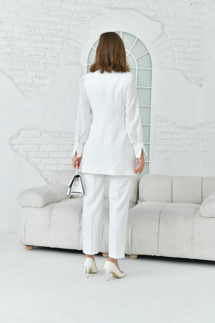 NDL Women Bicycle Collar Vest Women's Suit White - Santander