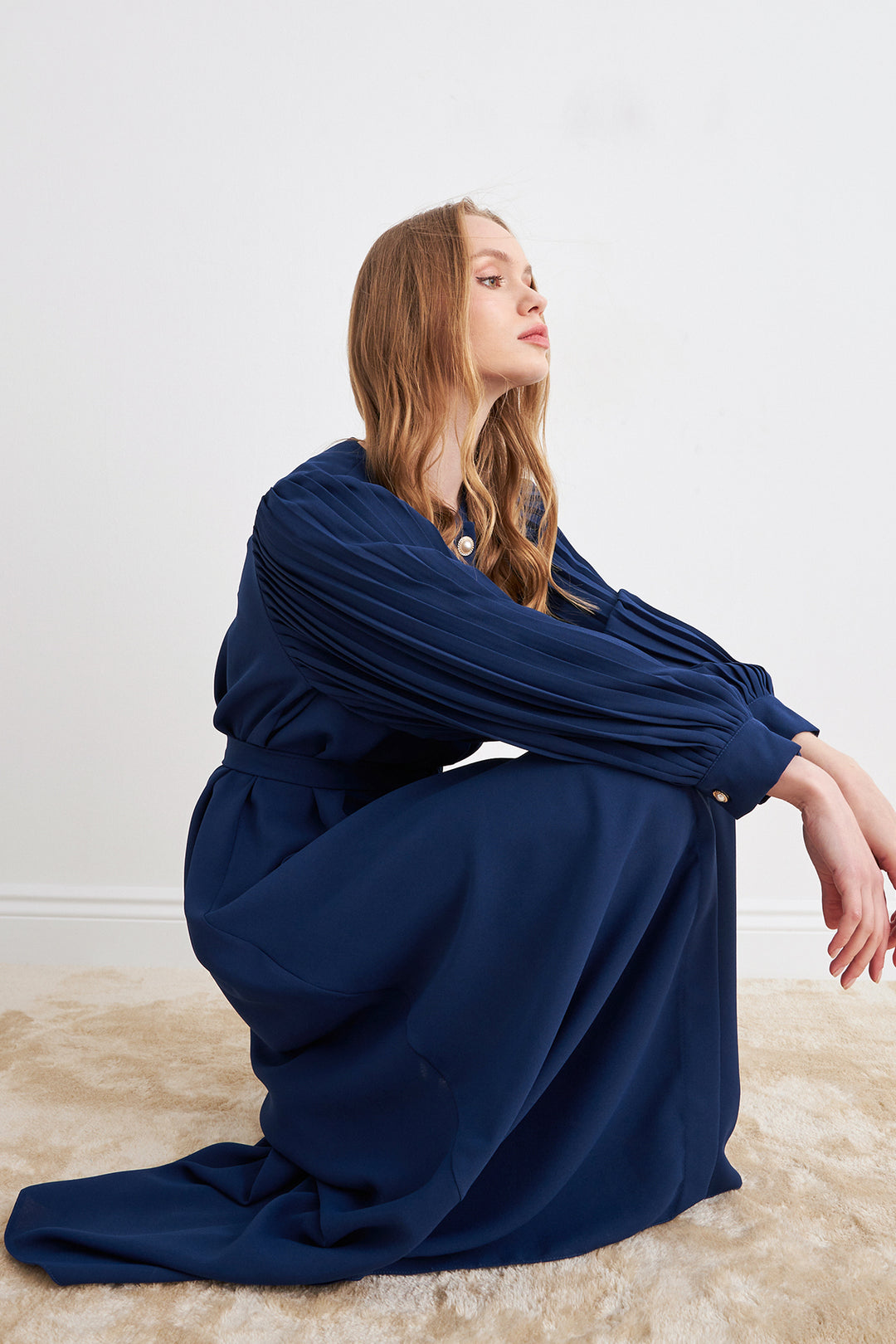 ZRF Women Sleeves Puffed Abaya - Indigo - Mol