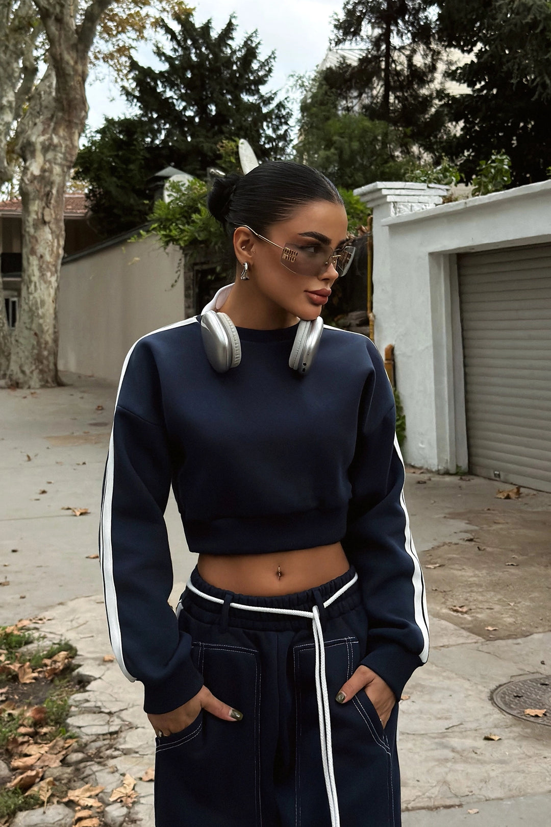 EYY Women Navy Blue Trouser Suit - Louisville