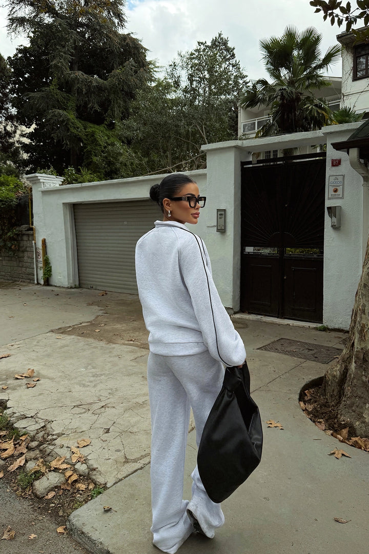 EYY Women Gray Striped Detail Tracksuit - Fishers