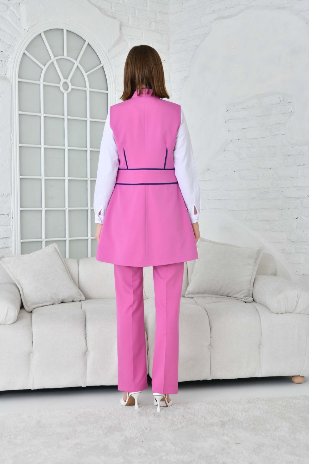 NDL Women Biye Detail Vest Women's Suit Fuchsia - Ipswich