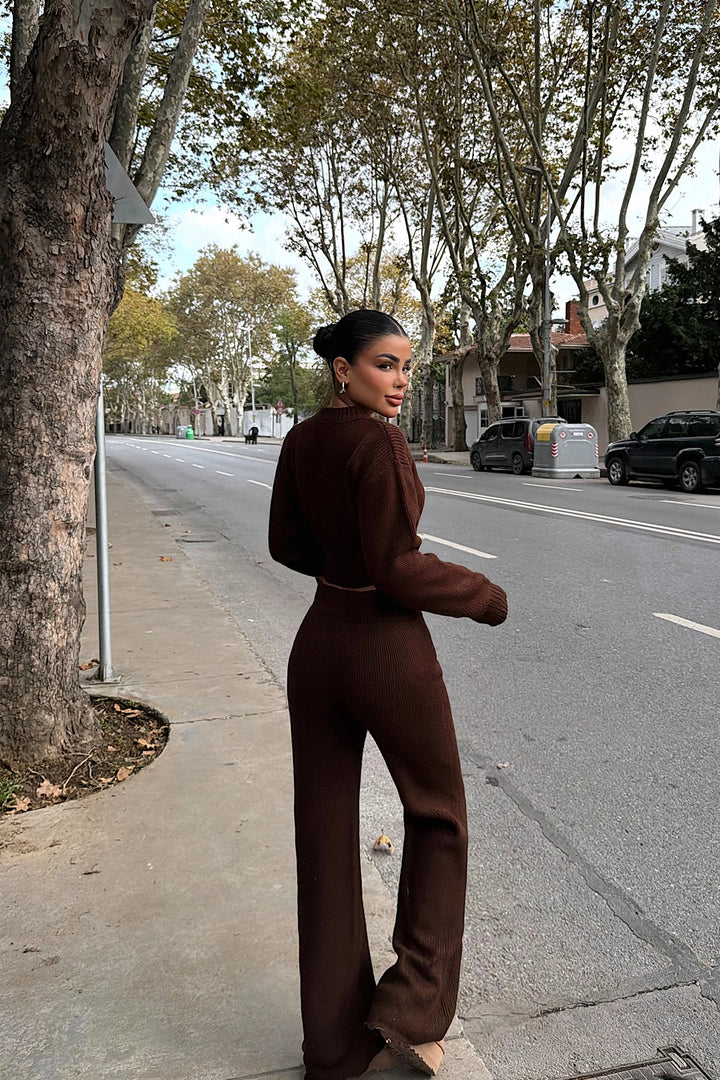 EYY Women Zaria Dark Brown Knit Set - Cantanhede