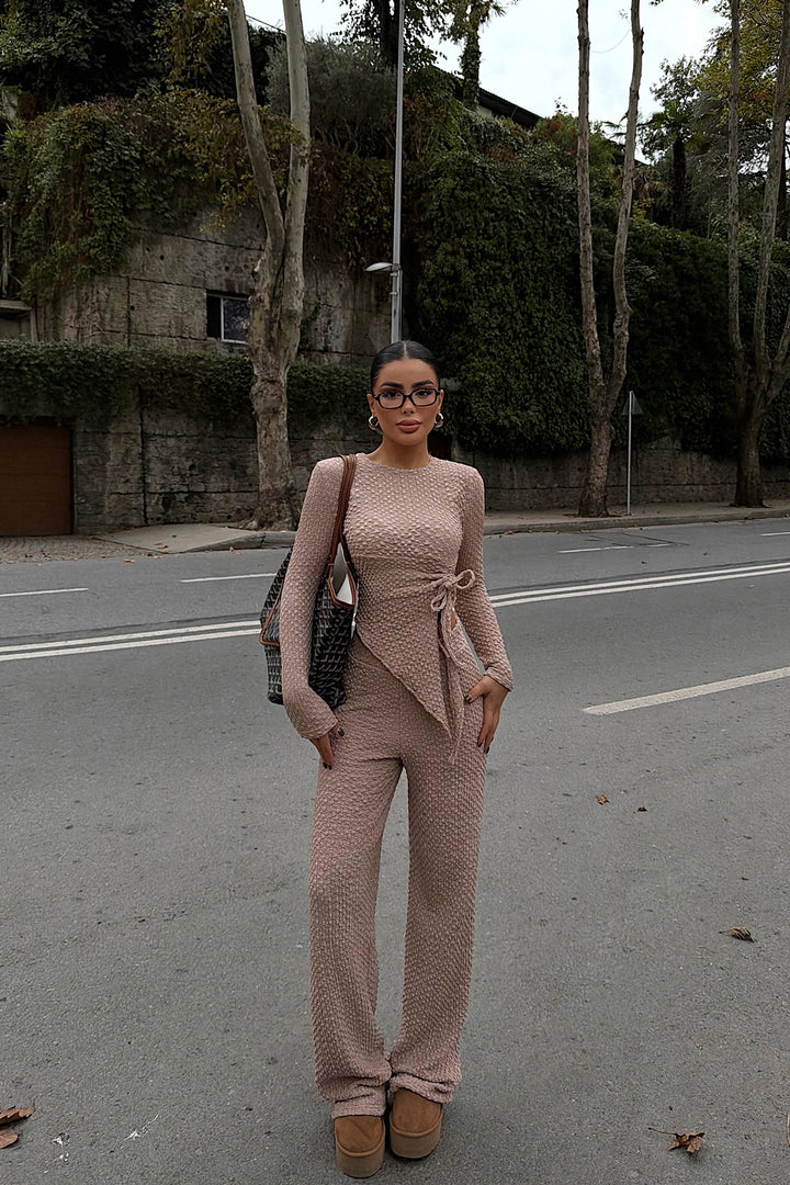 EYY Women Beige Trouser Suit - Clamart