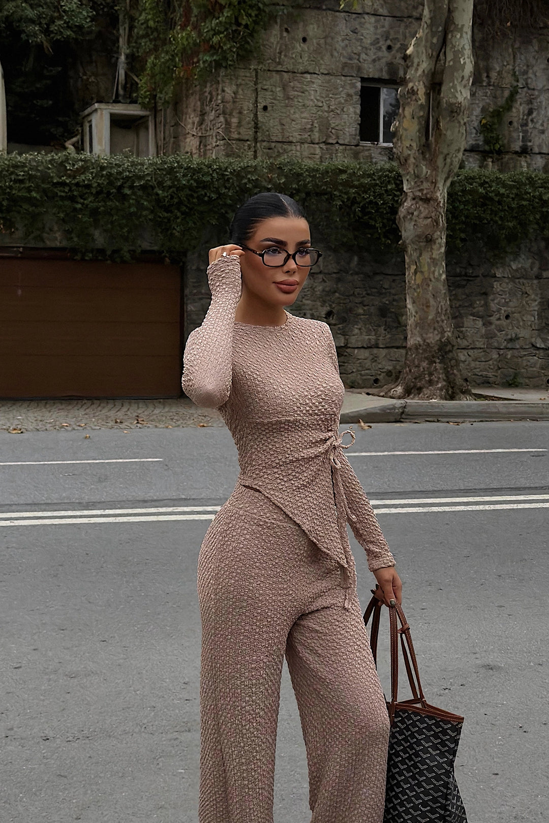 EYY Women Beige Trouser Suit - Clamart