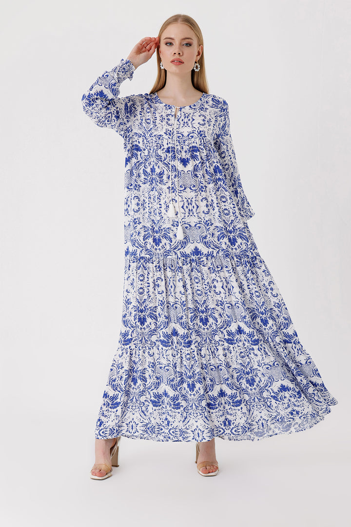 BGD Women Patterned Long Dress - A.SAKS - Vyshneve