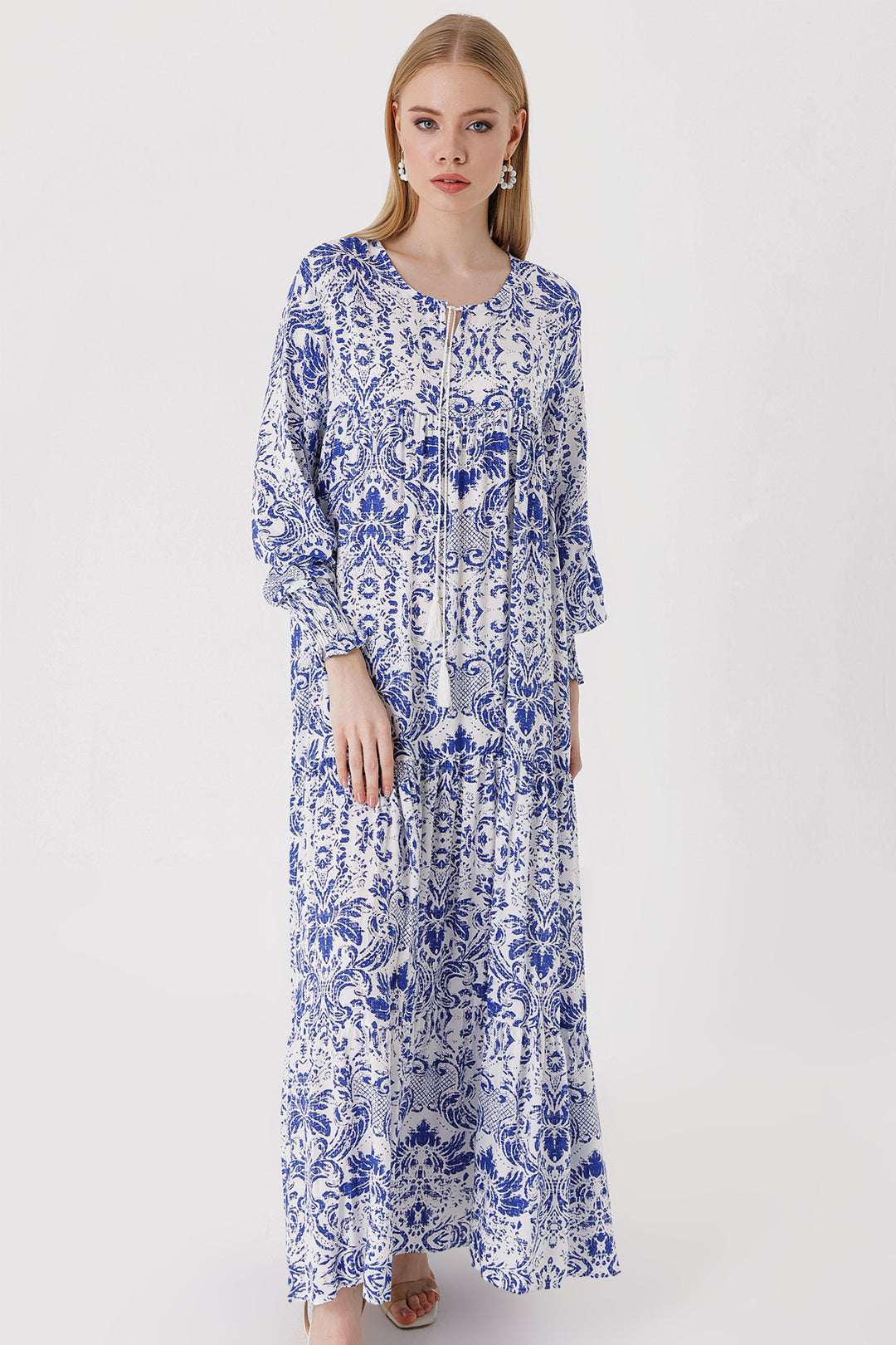 BGD Women Patterned Long Dress - A.SAKS - Vyshneve