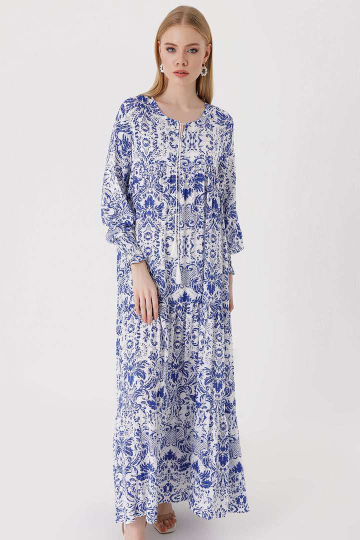 BGD Women Patterned Long Dress - A.SAKS - Vyshneve