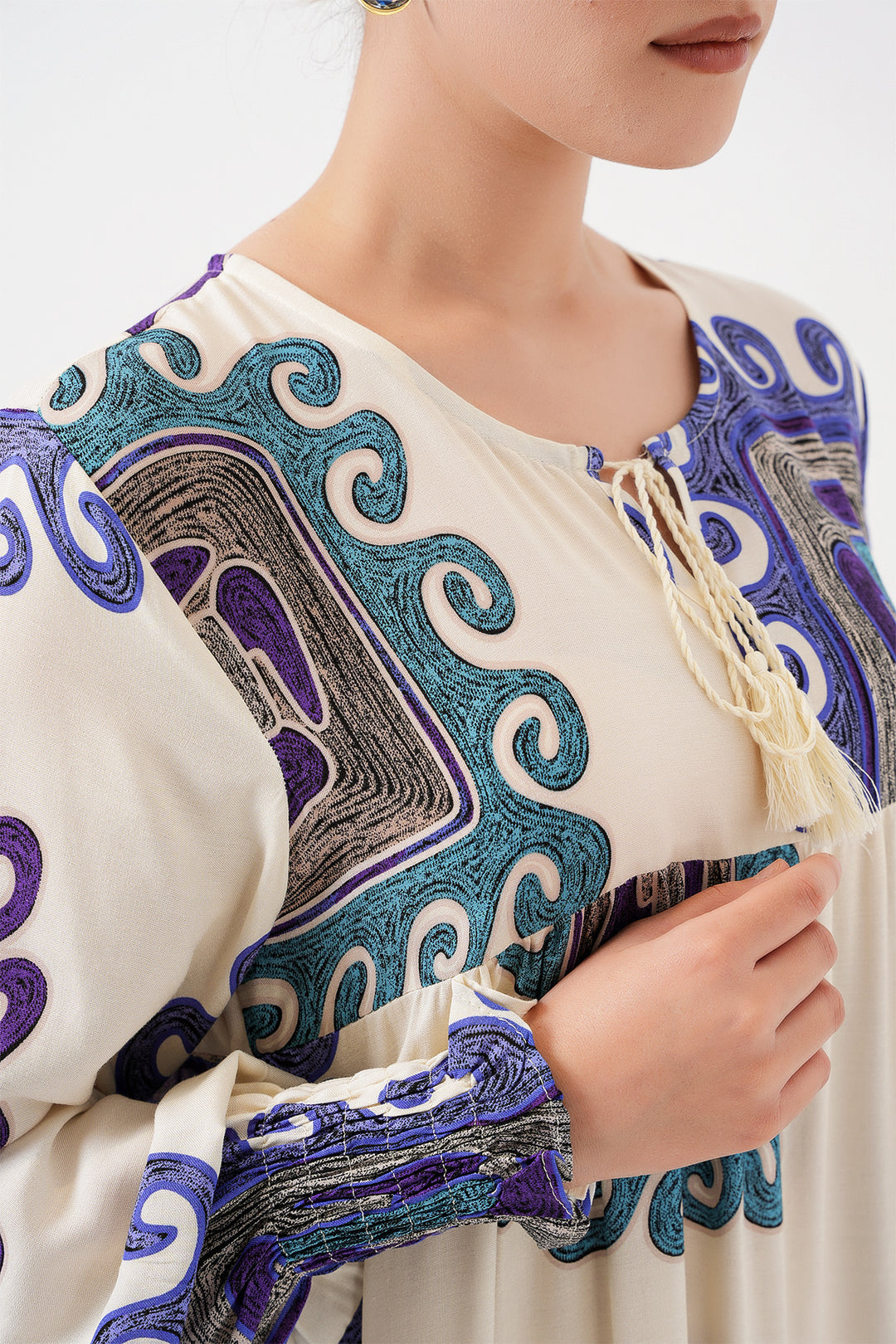 BGD Women Patterned Long Dress - Purple - Highland