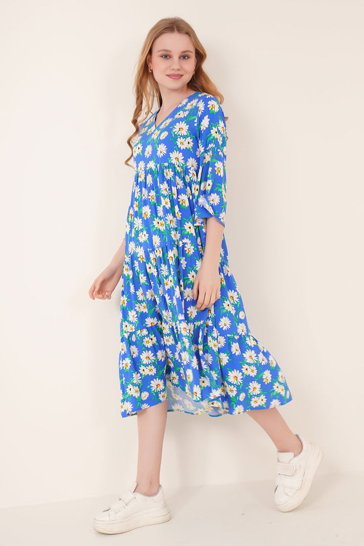 BGD Women Desenli Viskon Elbise - Saks - Tallahassee