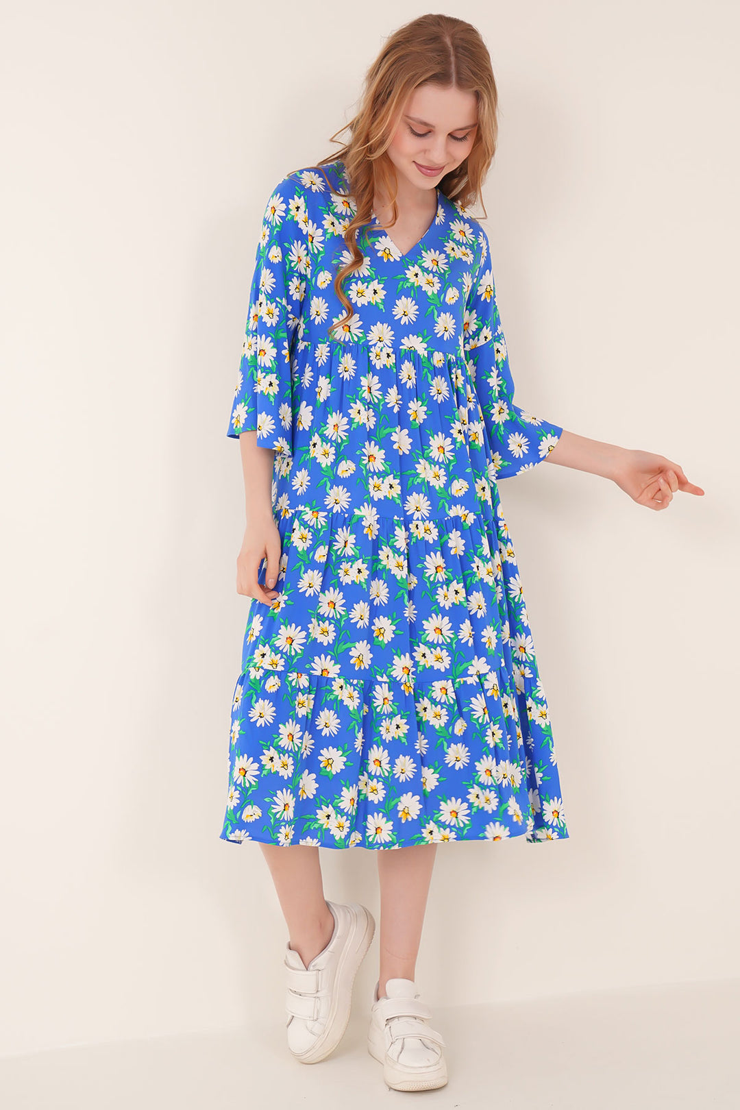 BGD Women Desenli Viskon Elbise - Saks - Tallahassee