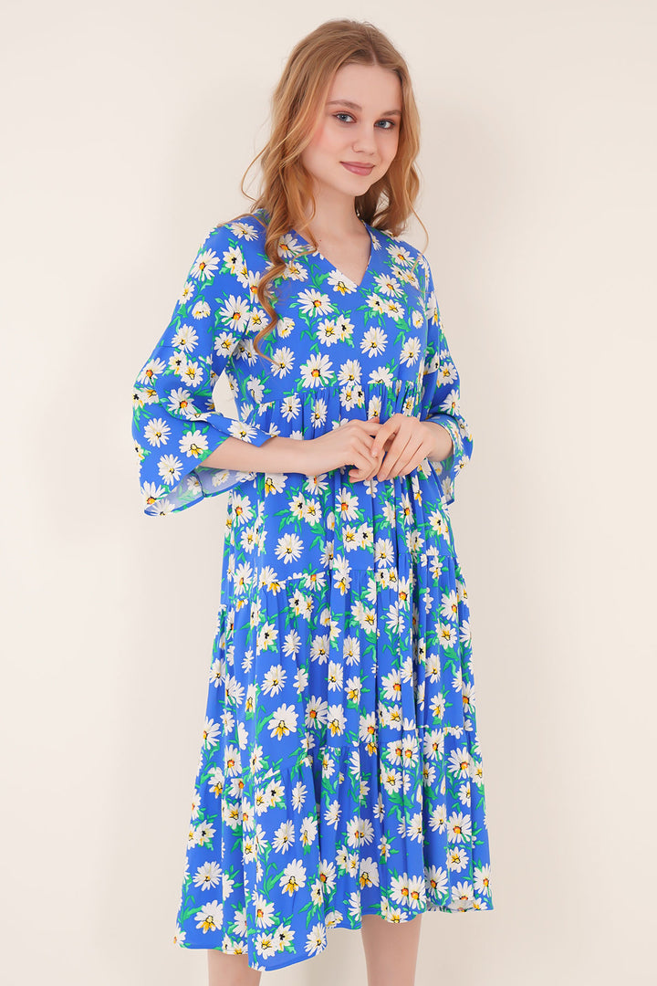 BGD Women Desenli Viskon Elbise - Saks - Tallahassee