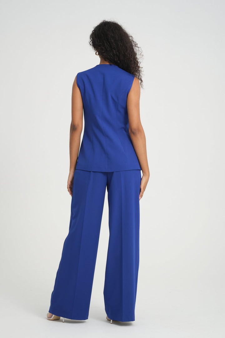 NDL Women Belt Detail Vest Women's Suit in Saxe Blue - Culiacán