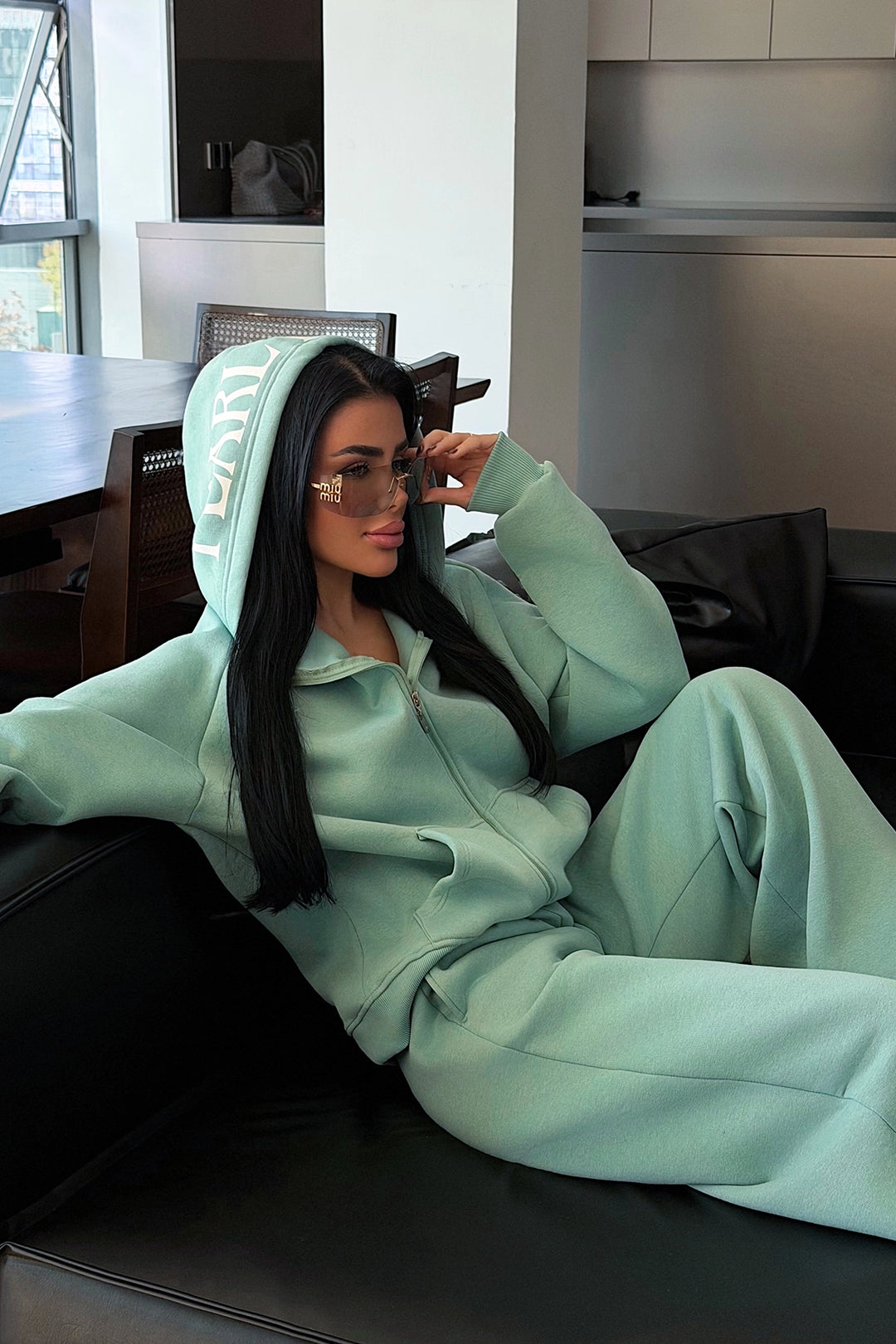 EYY Women Aqua Green Zippered Tracksuit - Draper