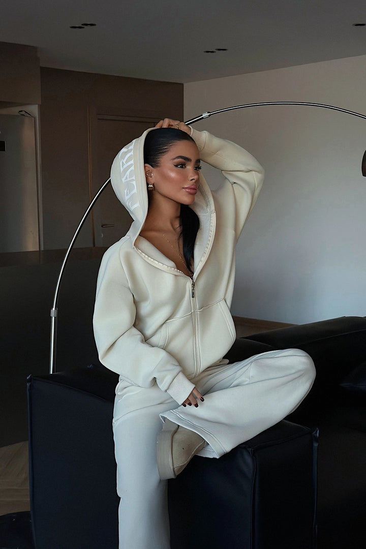 EYY Women Cream Zippered Tracksuit - Mechelen-aan-de-Maas