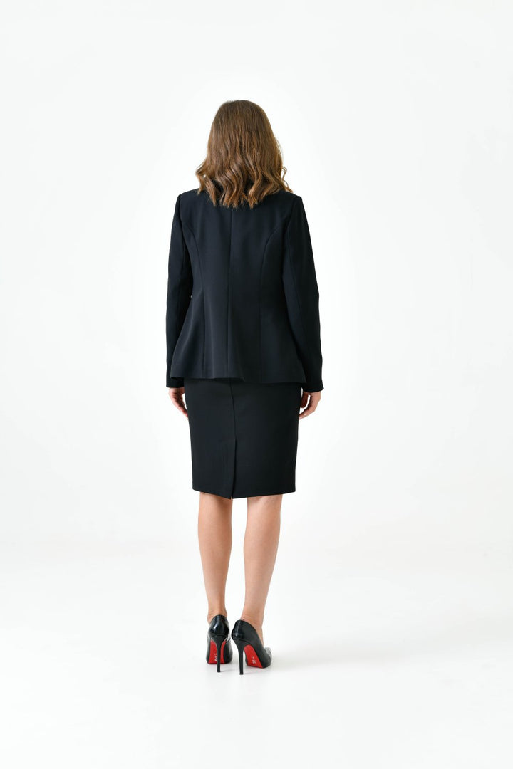 NDL Women Women's Suit with Snap Button Skirt Black - Twickenham