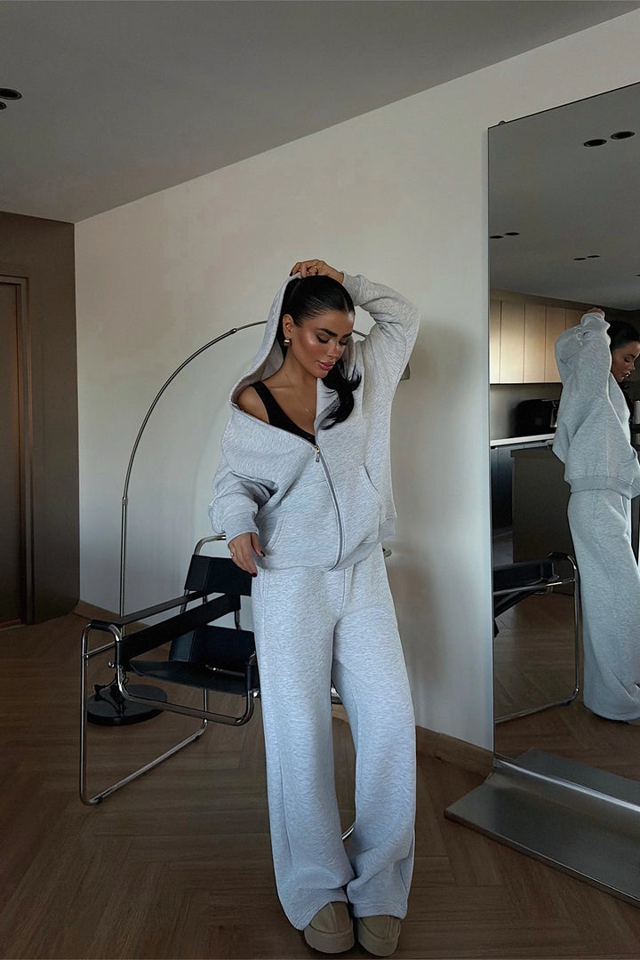 EYY Women Gray Zippered Tracksuit - Santiago de Compostela