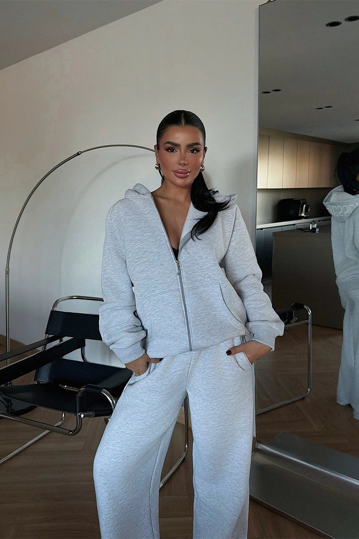 EYY Women Gray Zippered Tracksuit - Santiago de Compostela