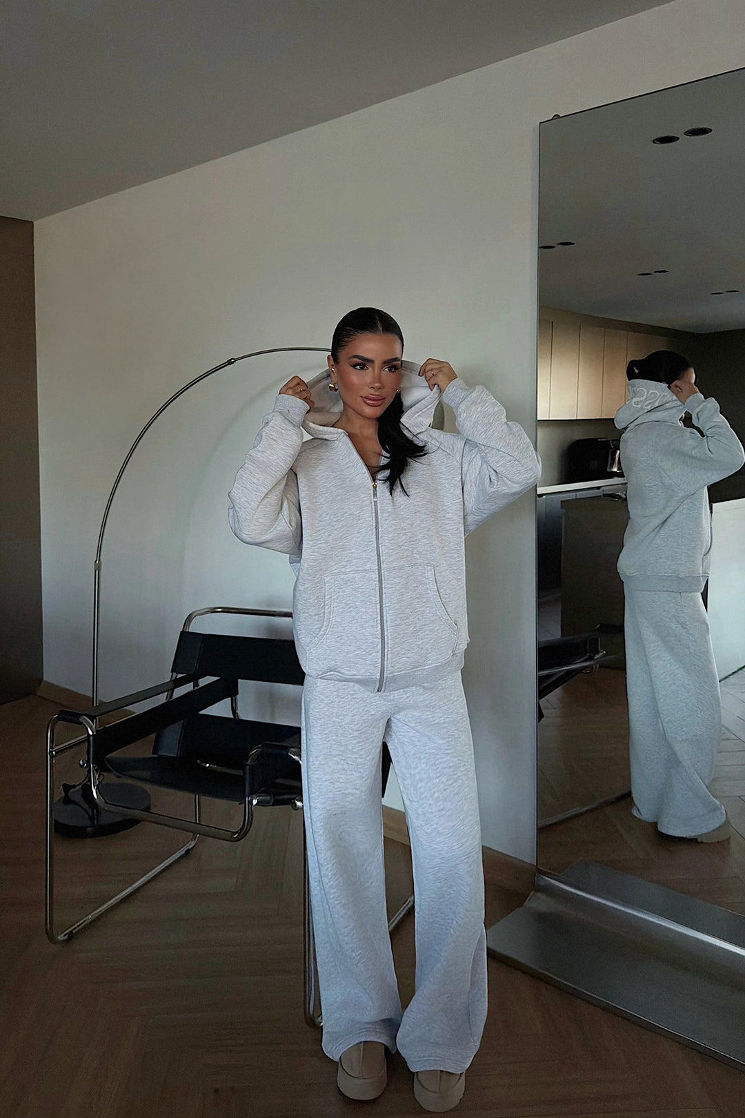 EYY Women Gray Zippered Tracksuit - Santiago de Compostela