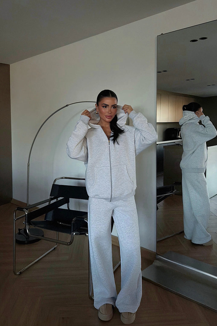 EYY Women Gray Zippered Tracksuit - Santiago de Compostela