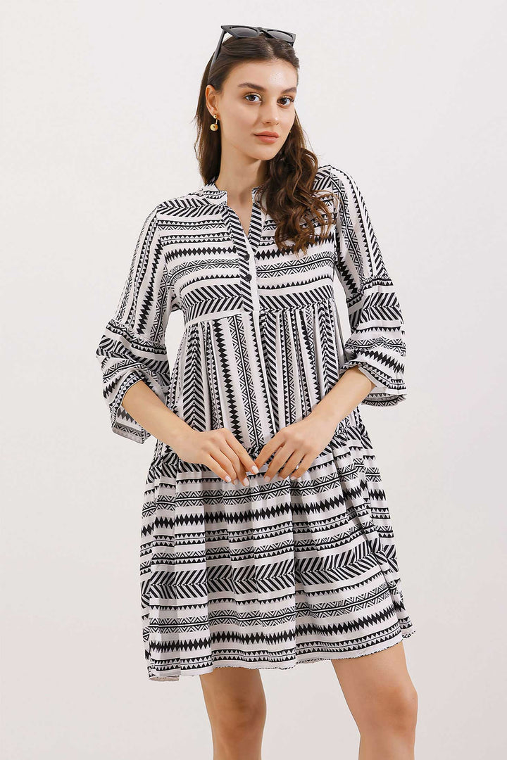 BGD Women ETHNIC PATTERN DRESS - Black - King’s Lynn