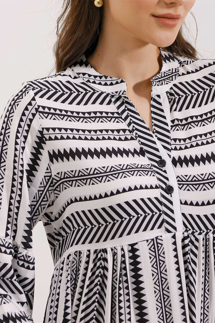 BGD Women ETHNIC PATTERN DRESS - Black - King’s Lynn