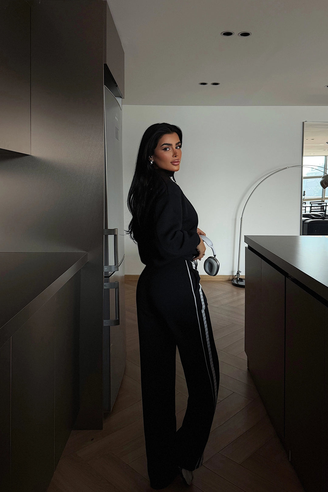 EYY Women Siyah Margo Dantel Detaylı Eşofman Takımı - Tezoyuca