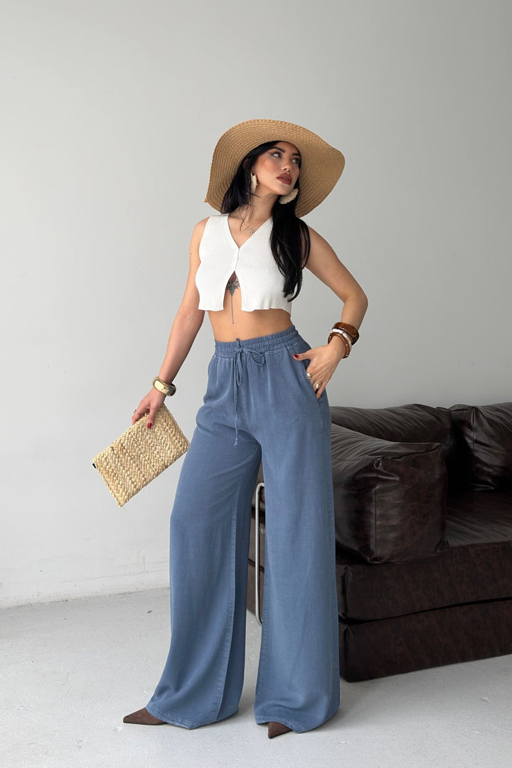 XLJ Elasticated Palazzo Trousers - Ayr