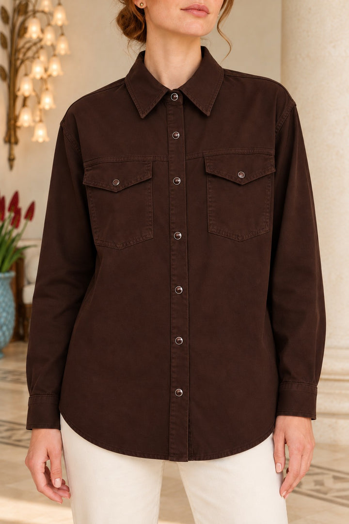 XLJ Denim Shirt with Snap Buttons - Amherst