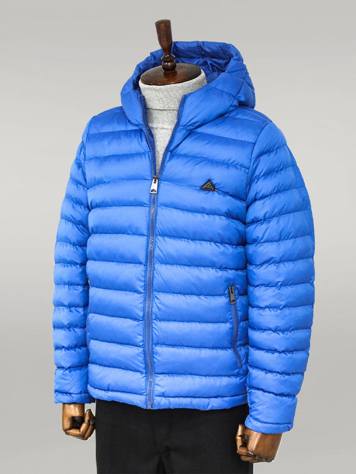 WSS Quilted Hooded Puffer Blue Men's Coat  - Ivry-sur-Seine