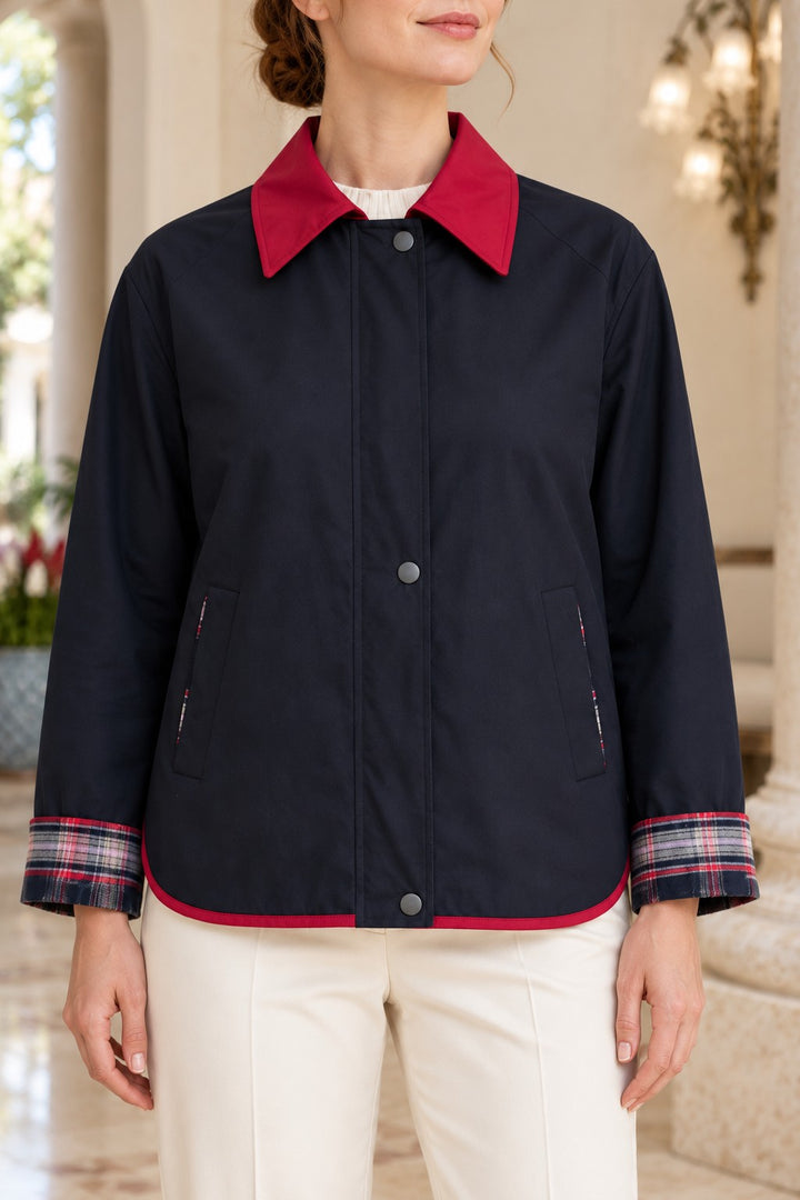 XLJ Plaid Detail Raincoat 6448 - Gallarate