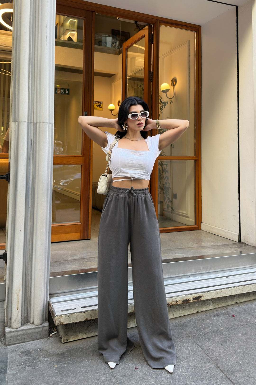 XLJ Elasticated Palazzo Trousers - Faro