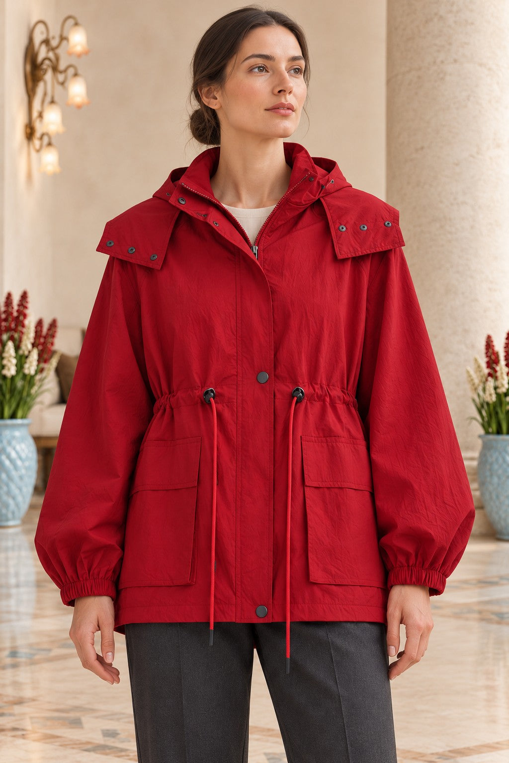 XLJ Drawstring Hooded Raincoat 6319 - League City