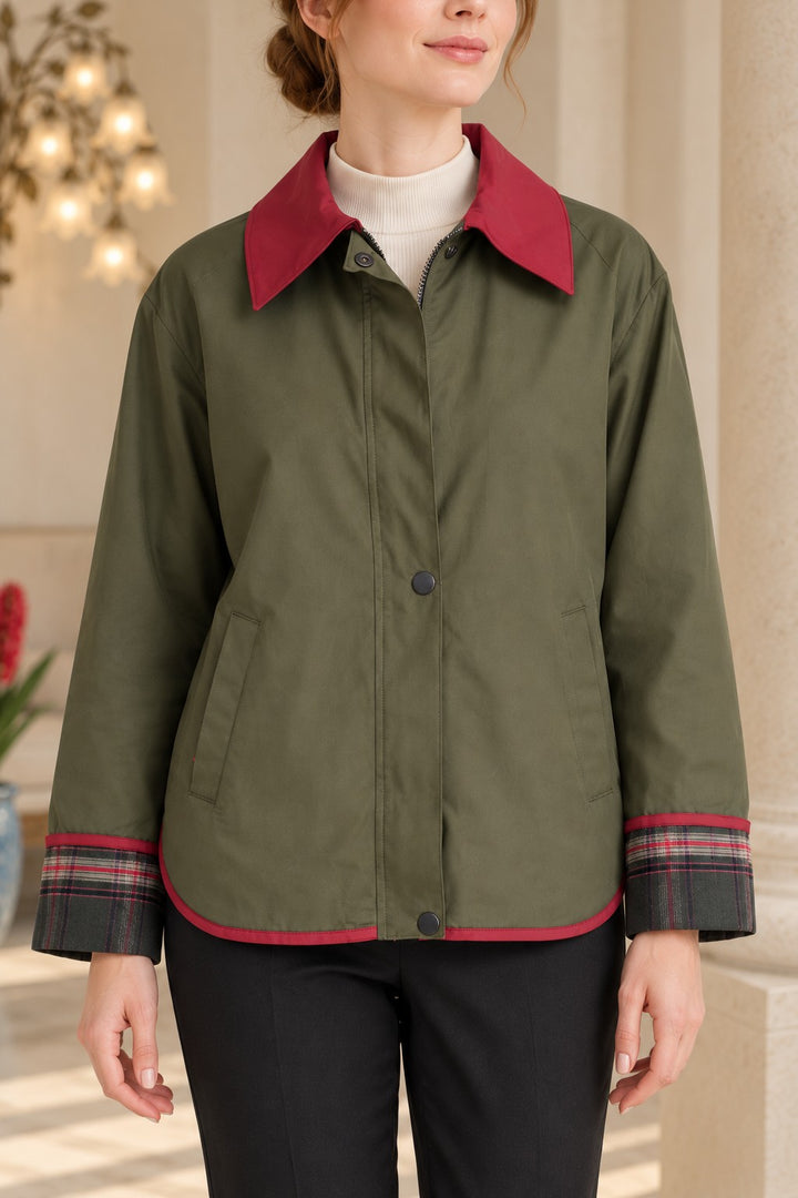 XLJ Plaid Detail Raincoat 6448 - Overland Park