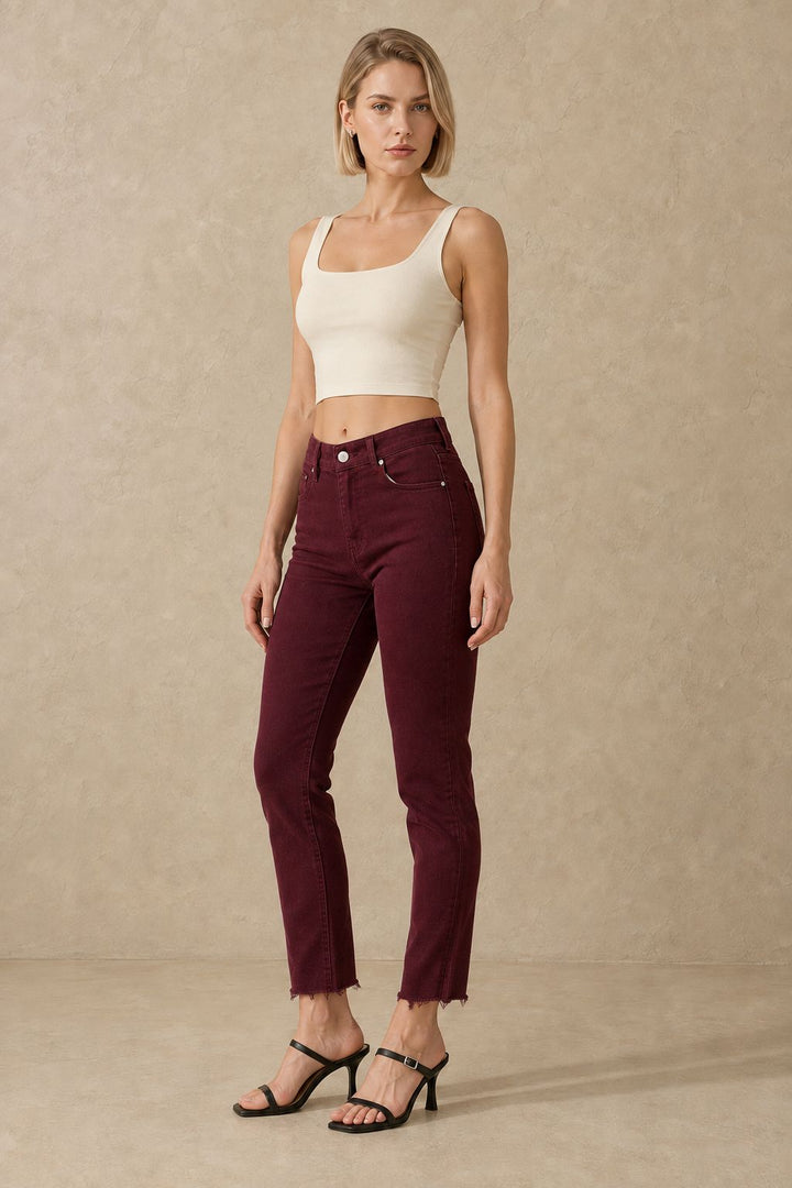 XLJ Fringe Ending High Waisted Mom Fit Jean 764 - Tijuana