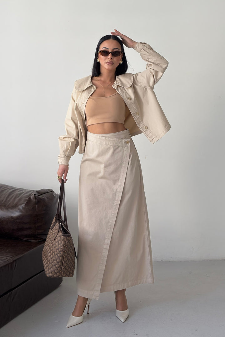 XLJ Long Denim Skirt with Flap - Tottenham
