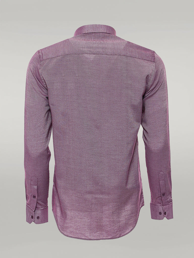 WSS Burgundy Patterned Long Sleeve Shirt  - Singen