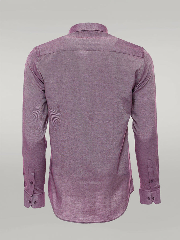 WSS Burgundy Patterned Long Sleeve Shirt  - Singen