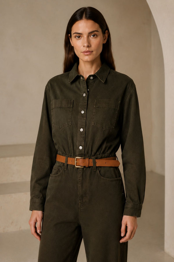 XLJ Classic Denim Jumpsuit with Elasticated Waist - Vale de Cavalos