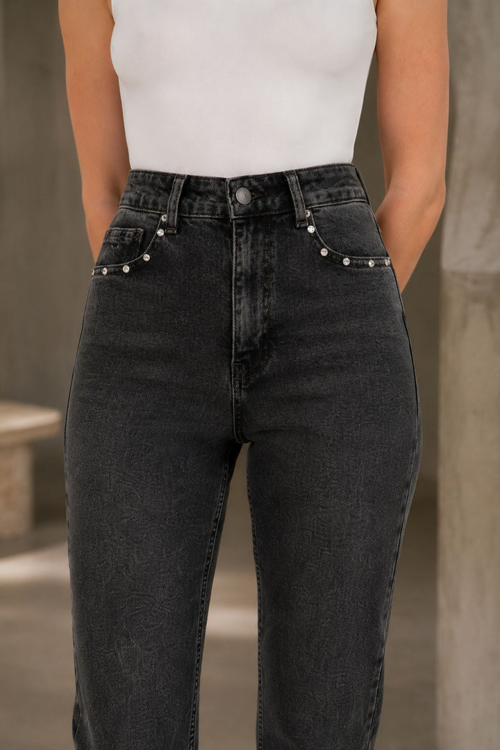 XLJ Mom Jean with Side Slits 1774 - Mollet