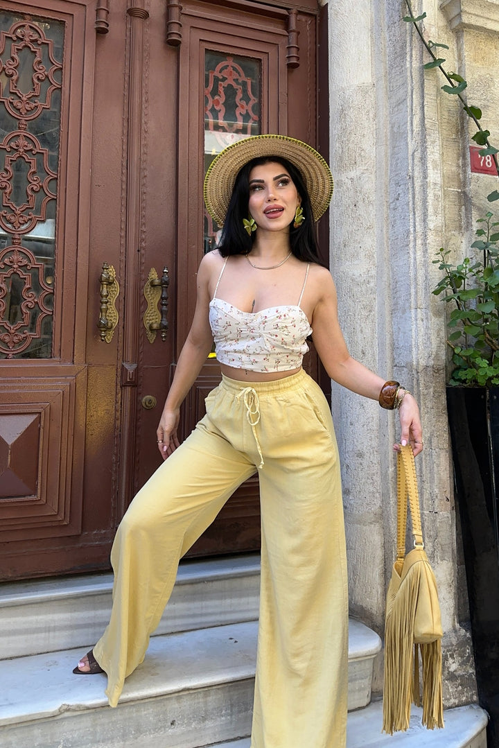 XLJ Elasticated Palazzo Trousers - Tijuana