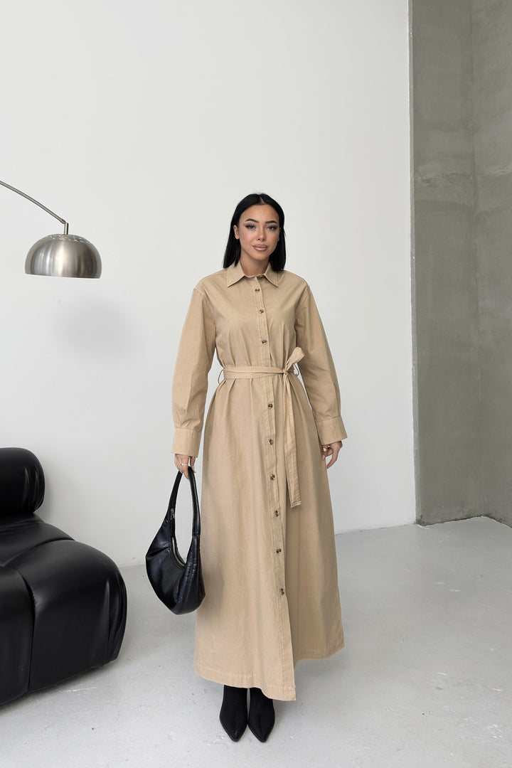 XLJ Buttoned Classic Long Denim Dress - Dewsbury