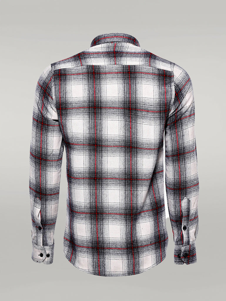 WSS Thick Checked Grey Men Lumberjack Shirt  - Singen