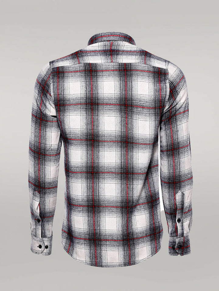WSS Thick Checked Grey Men Lumberjack Shirt  - Singen