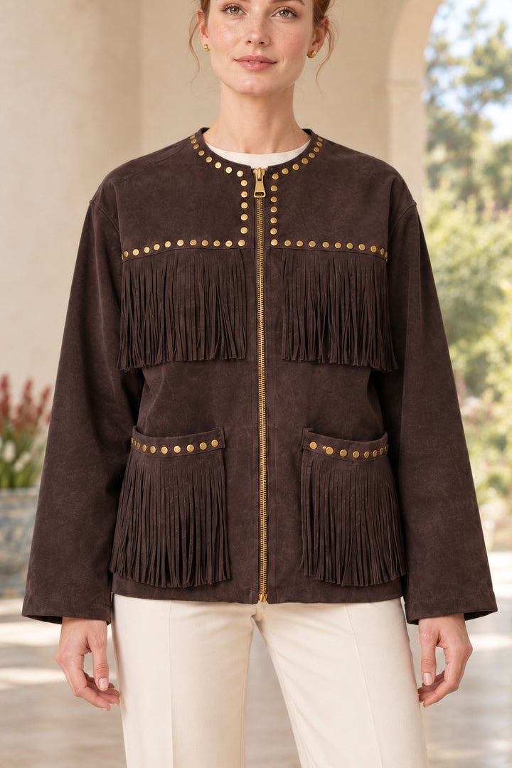XLJ Tasseled Drop Suede Jacket 6317 - Guacharachi